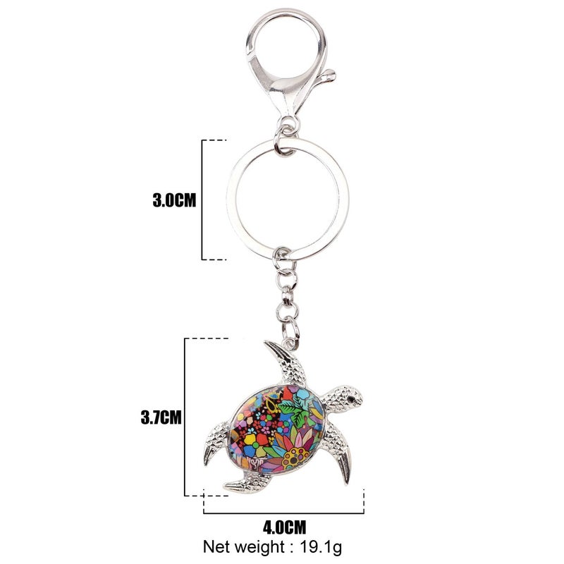 BONSNY Enamel Metal Turtle Keychain For Women Girls Gifts Car Purse bag Tortoise Pendant Charms (A) - Image 5